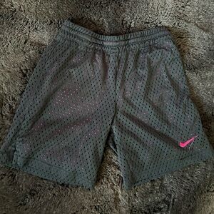 Nike Kids Gray Pink Mesh Shorts Size M